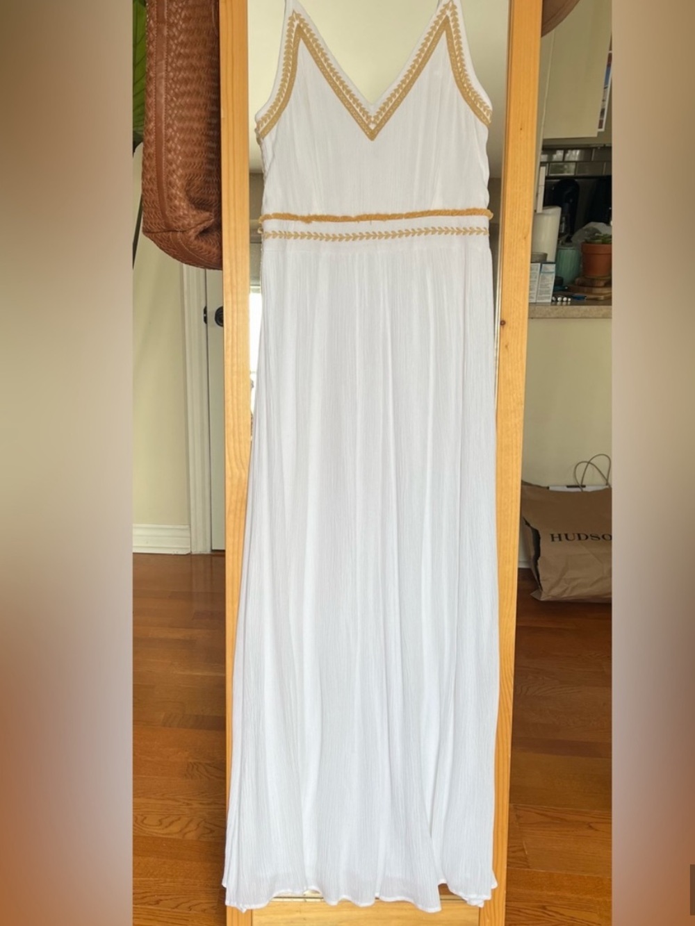 Japna white and Gold Maxi Summer Dress